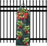 Grow Bags - Planting Pot Space Saving | Planting Bags | Fabric Planter Grow Bags | Vertical Pot Planting Grow Bag | Breathable 8-Hole Planting Pot Space Saving for Vertical Down Balcony Garden Fencing