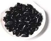 FUNAT Natural Crystal Obsidian Crushed Stone 500g, Natural Crushed Obsidian Crystal Tumbled Crushed Crystal Gemstones