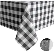 Tektrum 70"X70" Square Tablecloth-Waterproof/Wrinkle Free - Black/White Checker