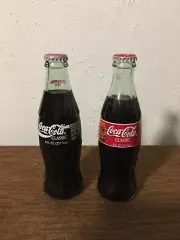 Vintage Coke Glass Unopen Bottle 1993 and Unopened 1998 Christmas Coca Cola 8oz