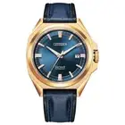 Citizen Series 8 Automatic Blue Gold Stainless Steel Leather Watch NB6012-18L