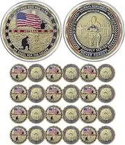 CHURYUML 24Pcs Military Challenge Coins Veterans Thank You Coin - Stand for The Flag, Kneel for The Fallen - Veterans Day Gifts Christmas Thanksgiving Military Appreciation Gifts for Men Women Army