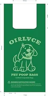 OIRLVCE 300 Dog Poo Bags, Biodegradable Extra Thick Strong Leak Proof Dog Waste Bags, Green