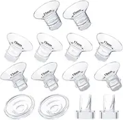 XLSXEXCL 10 PCS Flange Inserts 13/15/17/19/21mm Compatible with S12 Pro/S9 Pro/S12/S9 Breast Pump, Including Duckbill Valve & Silicone Diaphragm