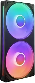 NZXT F240 RGB Core | 240mm Single-Frame Fan Unit with 2 x 120mm RGB Fans | Speed & Lighting Control | High Static Pressure & Airflow | Fluid Dynamic Bearings | 8 ARGB LEDs Per Fan | Black