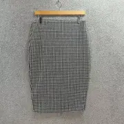 DP BLACK WHITE GINGHAM MIDI SKIRT TUBE CHECKERED Y2K WORK CASUAL BNWT UK 12