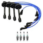 NGK Wire Set & Denso 4 Iridium TT Spark Plugs Kit for MR2 Base 2.2 L4 5S-FE 1991 (for: Toyota)