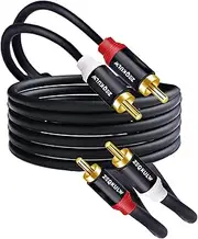 2RCA Audio Cable 8m/25ft 2RCA Male to 2 RCA Male Stereo Dual RCA Cables Shielded Gold-Plated 2 RCA Subwoofer/Speaker Cable for car Audio Video Cord, Hi-Fi Systems or Home Theater, HDTV (Black, 25FT)