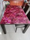 Pink Agate Coffee & Dining Table Top, Agate Stone Center Kitchen Area Table Top
