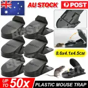 10/20/50x Plastic Mouse Traps Reusable Mice Rat Trap Catcher Snare Rodent Indoor