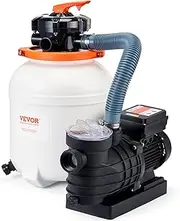 [VEVOR] Sand Filter Pump for Above Ground Pools, 300 mm, 10,000 L/H, 285W Swimming Pool Pumps System & Filters Combo Set with 6-Way Multi-Port Valve & Strainer Basket, for Domestic and Commercial Pools