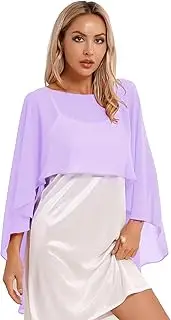 [Hedmy] Womens Chiffon Shawl Wraps Shrug Evening Wedding Hilo Cape Flapper Cover Up Bolero Scarves