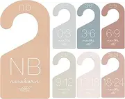Whaline 7Pcs Baby Closet Size Dividers Boho Colors Acrylic Hanger Clothes Organizers Newborn to 24 Month Thicken Infant Wardrobe Separators For Home Nursery Baby Clothes