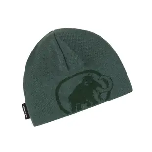 【Mammut 長毛象】Tweak Beanie 保暖針織LOGO豆豆帽 深玉石綠/綠樹林 #1191-01352