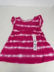 Jumping Beans Pink/White Flutter Sleeve Softest Tee Size 24 Months