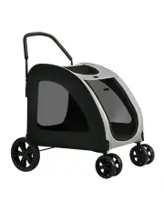 [i.Pet] Large Foldable Pet Stroller in Black/White