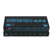HDMI Matrix Switch 4x4, 4 In 4 Out 4K with EDID Extractor IR Remote Control