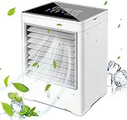 Portable Air Conditioners, USB Personal Mini Air Conditioner with 3-Speed, Evaporative Air Cooler with Touch Screen, Portable Ac Unit Fan for Room, Tent, Bedroom, Car, RV, and Camping