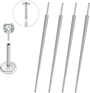 G23 Titanium Threadless Piercing Taper, Lyuxzad 4pcs 18G Piercing Taper Insertion Pin Stainless Steel Threadless Insertion Pin Screw On Assistant Tool,Curved Body Piercing Stretching Kit for