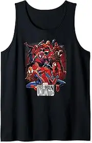 [Marvel] Spider-Man Unlimited Collage Logo Tank Top