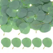 100-Pack Eucalyptus Leaves, Artificial Fake Petals for Decorations Light Green