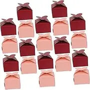 HOOTNEE 100 Pcs Heart Shaped Candy Boxes Sturdy Square Macaron Packaging for Weddings Showers Birthday Parties Elegant Favor Box for Sweet Treats