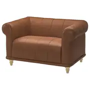 VISKAFORS 1,5-seat armchair, Högalid brown/birch