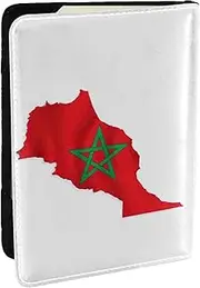 [JEJEA] Morocco Flag Map Print Travel Organizer Credit Cards Case Passport BookPassport Holder Cover Wallet forTraveling,, Black, One Size
