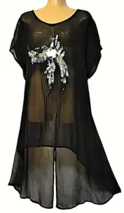 TS top TAKING SHAPE plus size L / 22 Romancing The Stone Top sheer NWT rrp$130!