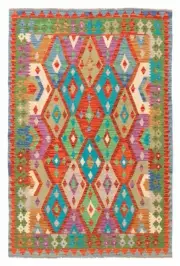Vintage Hand Woven Kilim Rug 4'10" x 6'9" Traditional Wool Carpet