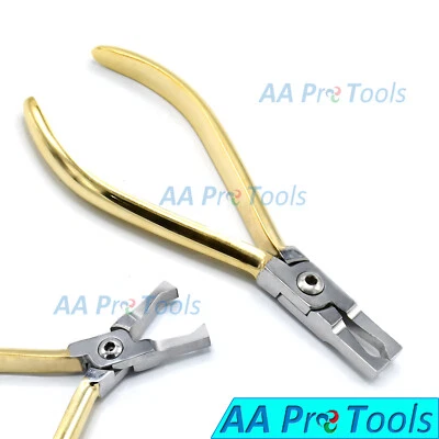 Gold Plated Orthodontic Pliers: Bracket Removing Plier Straight Dental Lab DP-23