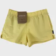 Patagonia Barely Baggies Shorts Yellow Womens XS Extra Small Hiking Outdoors New