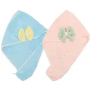 2pcs Hair Drying Towels Hair Towel Wrap for Women for Straight Hair Pink Blue