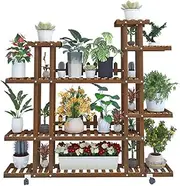 Professional Wooden Step Plant Stand Shelf Flower Shelving Unit Outdoor Indoor Large Multi Tier 28 Potted