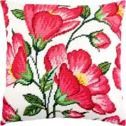 DIY Needlepoint Pillow Kit "Mallow" 16"x16" / 40x40 cm