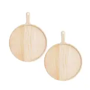 NNEAGS 2X 8 inch Round Premium Wooden Pine Food Serving Tray Charcuterie Board P