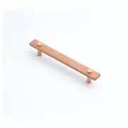 Lenah 160mm Cabinet Handle, Tasmanian Oak &amp; Brushed Gold Face Caps