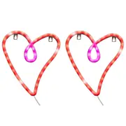 2PK Art + Tech LED Wall Light Heart Romantic Home Accent Night Light 20x22.5cm