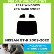 For Nissan GT-R 2009-2022 Pre Cut Window Tint Rear 20% Dark Smoke Film