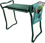 HPAMR Folding Garden Kneeler Seat, Multifunctional Garden Kneeling Bench, Gardening Bench with 1 Tool Pouches, Prevent Knee & Back Pain, EVA Foam Pad Outdoor Portable Kneeler