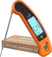 [Lavatools] PX1D Javelin PRO Duo Ultra Fast Professional Digital Instant Read Meat Thermometer for Grill and Cooking, 11.5cm Probe, Auto-Rotating Backlit Display, Splash Resistant – Tangerine