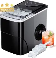 Portable Ice Maker 12Kg Self-Cleaning Home Bar Black