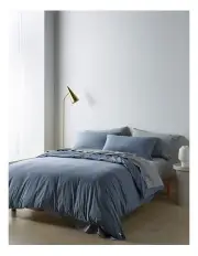 [Vue] Stonewashed Cotton Quilt Cover Set in Denim