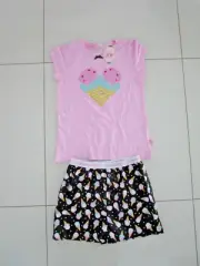 Peter Alexander Girls Ice Cream Cone Print Short Pyjama Set Size 10