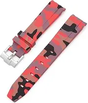 [NGALJJ] Curved No Gap Rubber Strap For Omega Watch Replacement Band Men Women 20mm Watchbands silver buckle gold buckle rose buckle black buckle