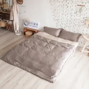 【BONYBEDDING 伯尼寢具】100%60支天絲兩用被四件組咖啡拿鐵(加大雙人)