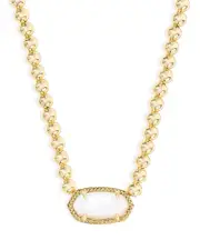 Kendra Scott Elisa Gold Ivory Mother of Pearl Beaded Necklace, 14.5-18.5