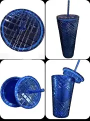 Starbucks Grid Limited Azure Blue Tumblers Venti 24oz & Grande 16 oz