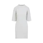 [Balenciaga] Balenciaga-White Semi Fitted Cotton Mini Dress-Donna S STAND