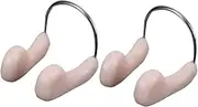 Swim Nose Clip Set Comfortable Nose Pegs for Divers Swimmers Made of Reusable Easy to Clean (2 Pcs Flesh)